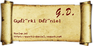 Györki Dániel névjegykártya