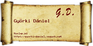 Györki Dániel névjegykártya